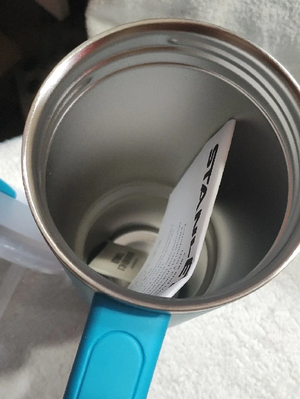 Stanley Aqua Blue Travel Tumbler with Handle and Straw - Picture 6 of 7